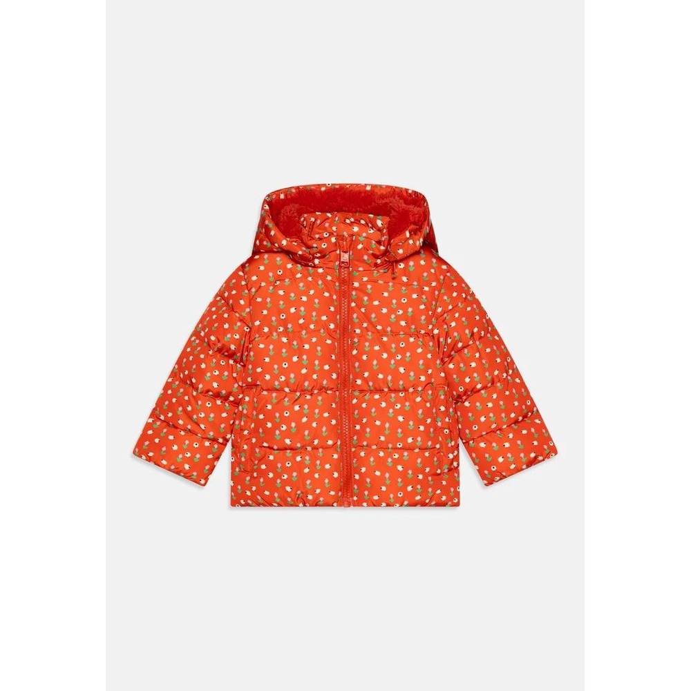 Stella McCartney Puffer Jacket Kids 36M Red Lamb Floral Print Hooded Coat